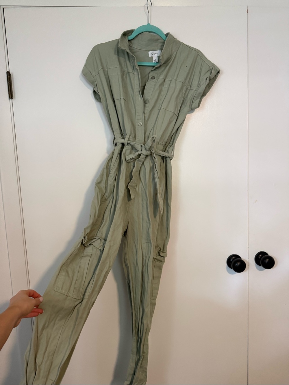 Light Sage Utility Jumpsuit - Women